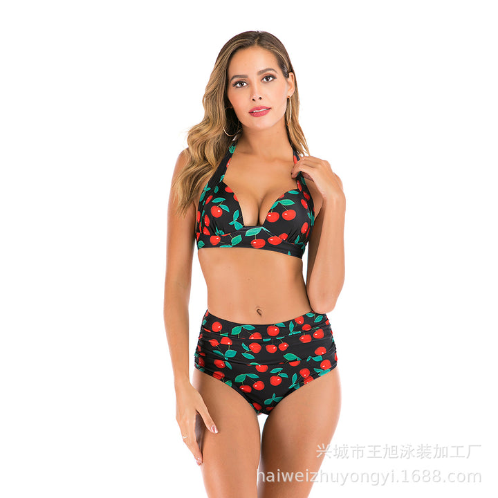Dame Bandeau-bikini med stilfulde striber og justerbare stropper Skovae