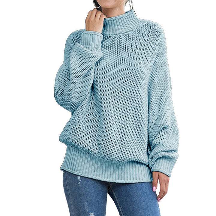 Damer chunky strik sweater med høj krave og brede ærmer Stilla