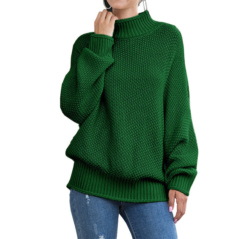 Damer chunky strik sweater med høj krave og brede ærmer Stilla
