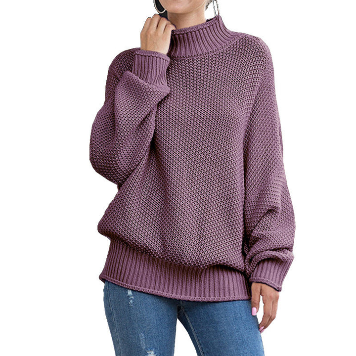 Damer chunky strik sweater med høj krave og brede ærmer Stilla