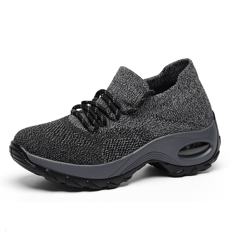 Dame nan strikket sokket sneakers med luftkudefodseng og elastisk strikoverdel Skovae