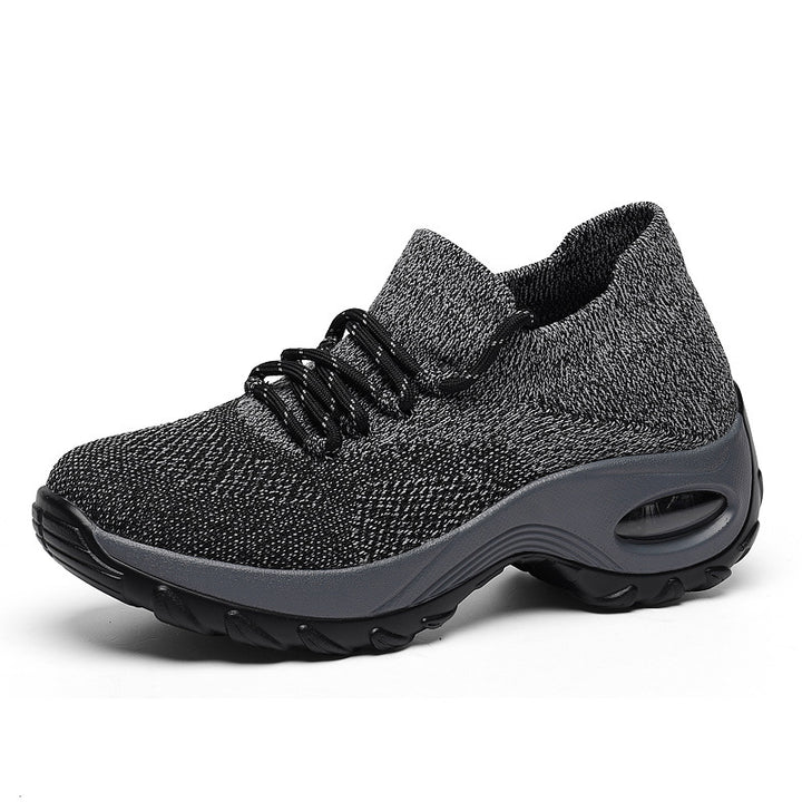 Dame nan strikket sokket sneakers med luftkudefodseng og elastisk strikoverdel Skovae