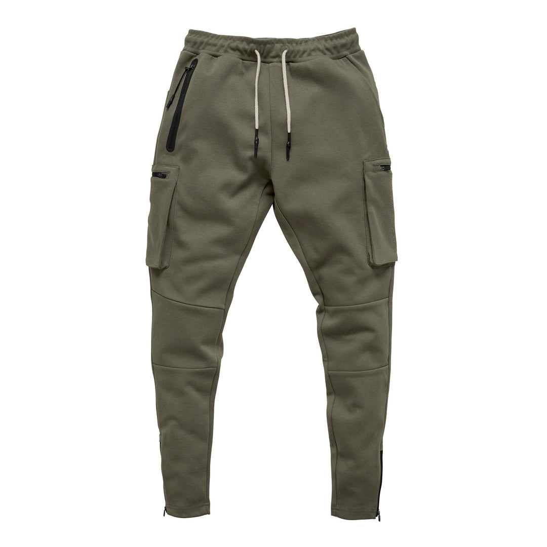 Herrer Multifunktionel Slim-Fit Joggingbukser med sidelommer med lynlås og elastisk talje Stilla