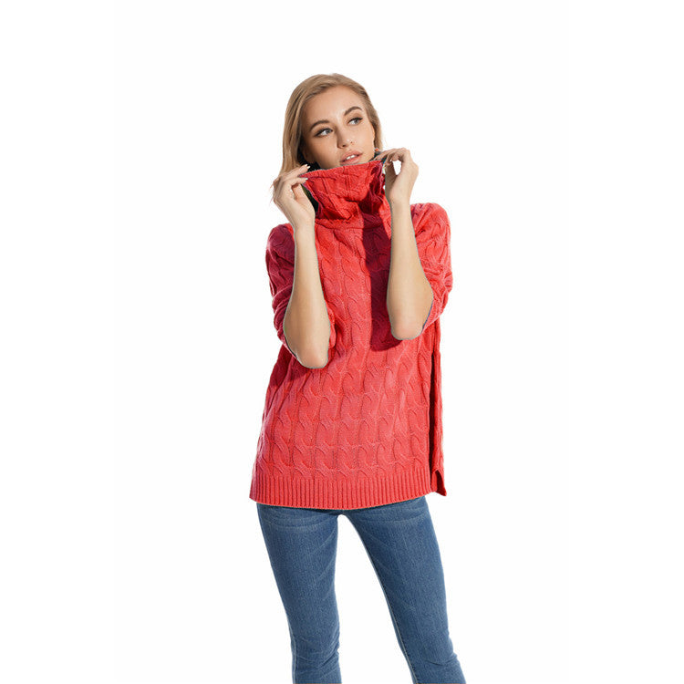 Dame sweater i afslappet kabelstrikdesign Stilla