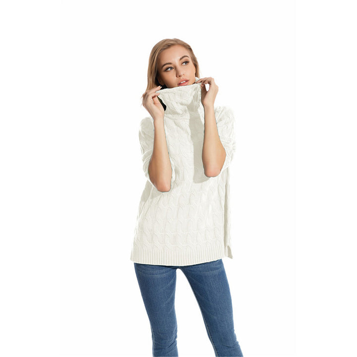 Dame sweater i afslappet kabelstrikdesign Stilla