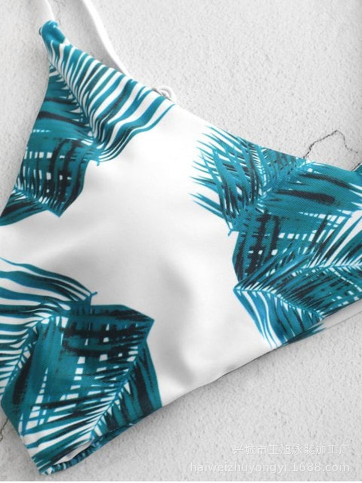 Dame Bikini-sæt med trendy palme-print og komfortabel snit Stilla