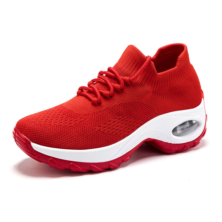 Dame nan strikket sokket sneakers med luftkudefodseng og elastisk strikoverdel Skovae