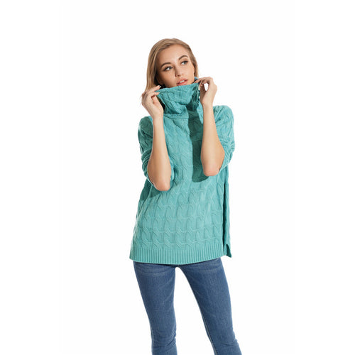 Dame sweater i afslappet kabelstrikdesign Stilla
