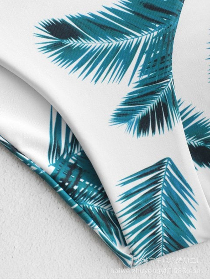 Dame Bikini-sæt med trendy palme-print og komfortabel snit Stilla