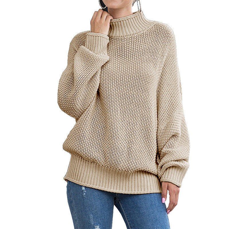 Damer chunky strik sweater med høj krave og brede ærmer Stilla