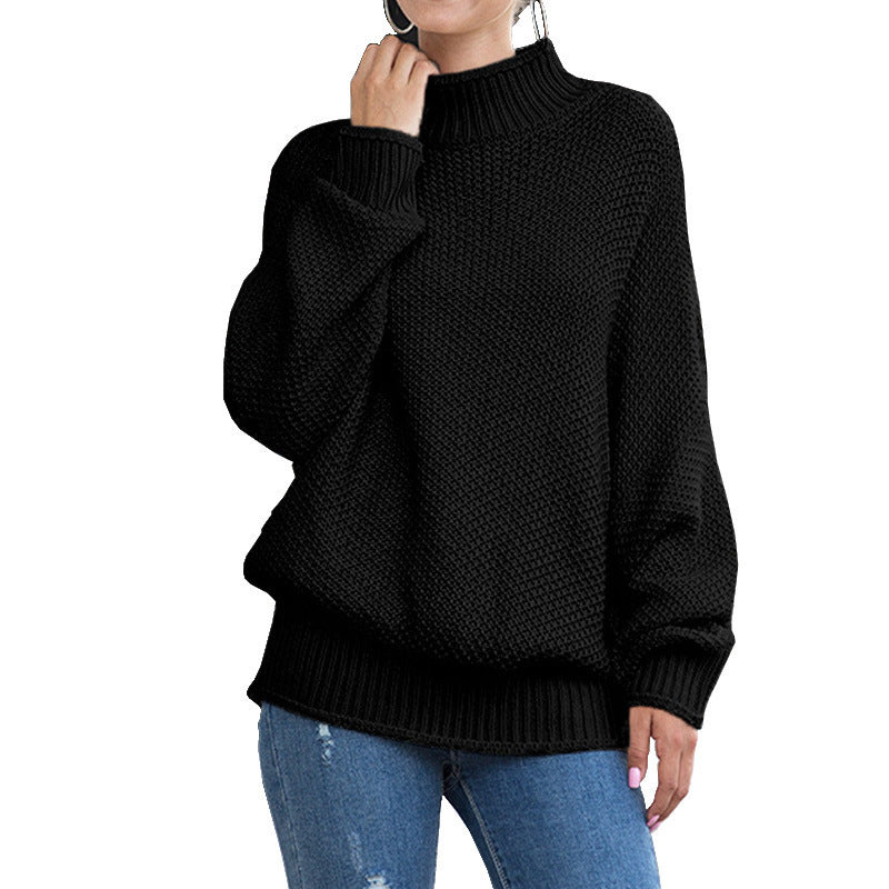 Damer chunky strik sweater med høj krave og brede ærmer Stilla
