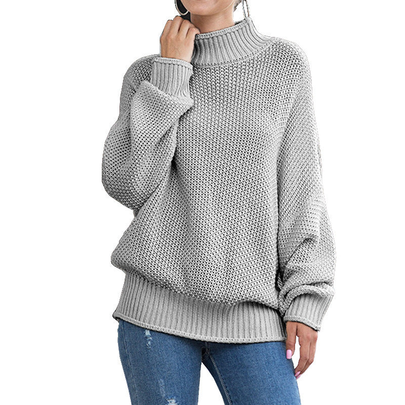 Damer chunky strik sweater med høj krave og brede ærmer Stilla