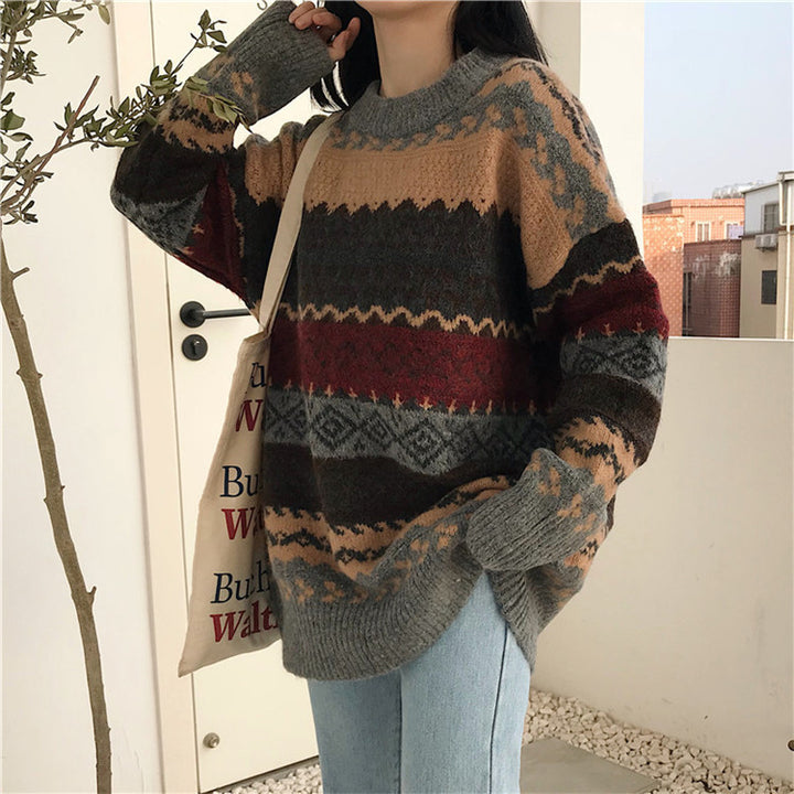 Femme Mønstret Strikpullover Stilla