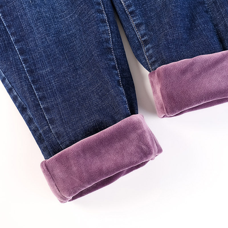 Dame mode hojt vand jeans med smal snit og fem lommer Stilla