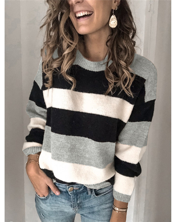 Dame stribet pullover med elegant snit og høj bærekomfort Stilla