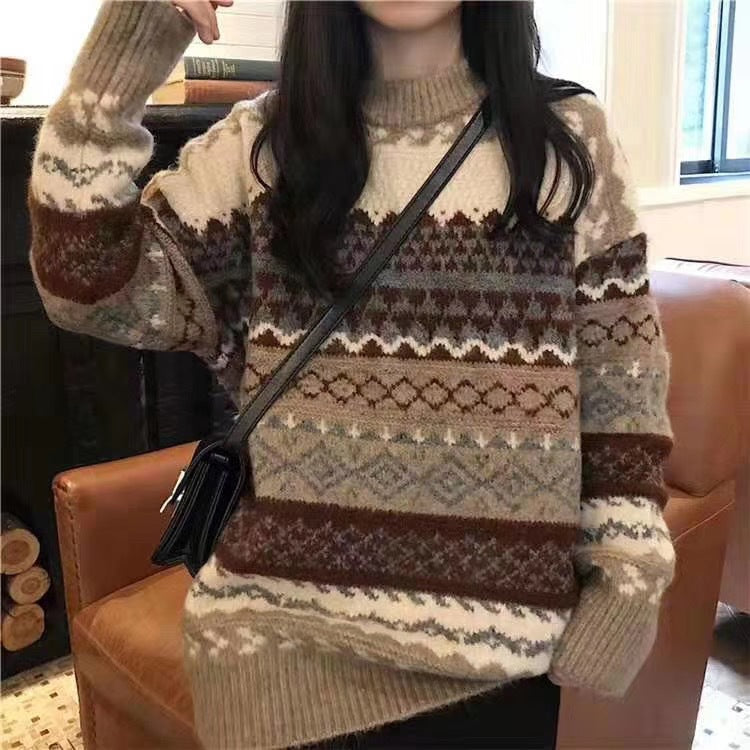 Femme Mønstret Strikpullover Stilla