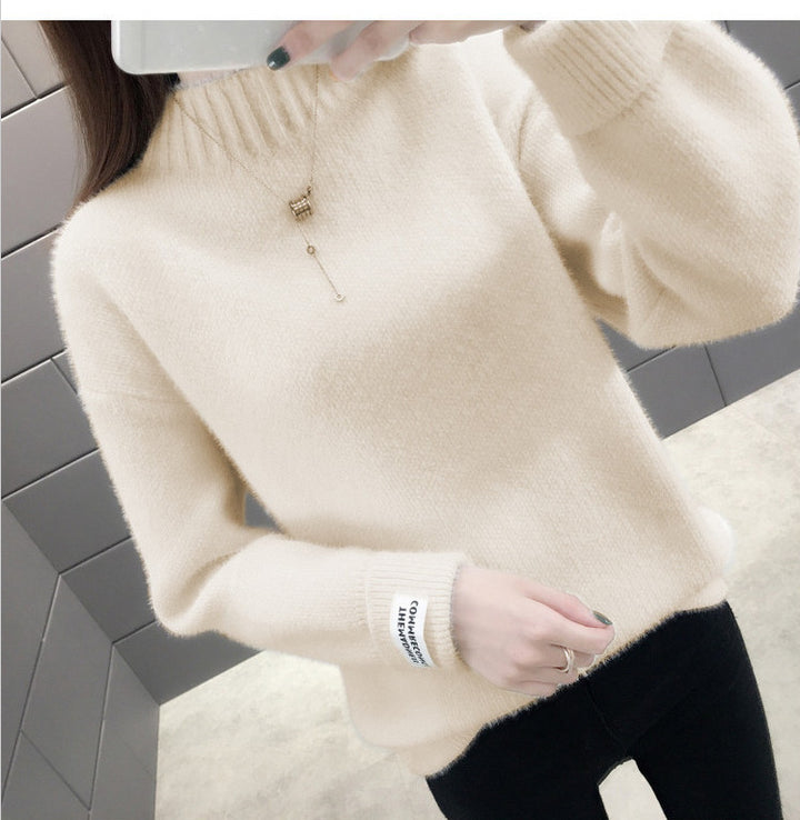 Femme Chunky Strikpullover med ribbet udskæring Stilla
