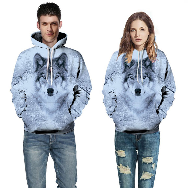 Unisex Hættetrøje med unik Wolf motiv og høj kvalitet stof Stilla