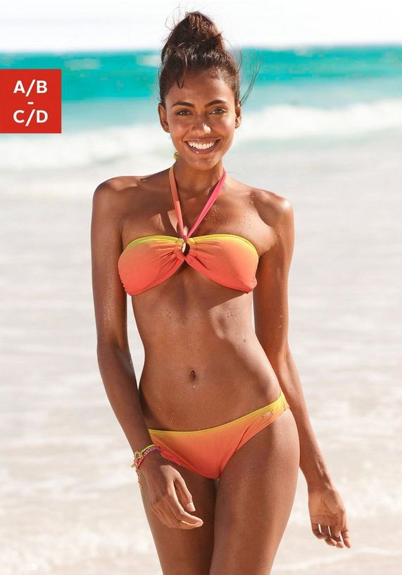 Dame bikini-top med legesyge knude og trendy farvegradient Skovae