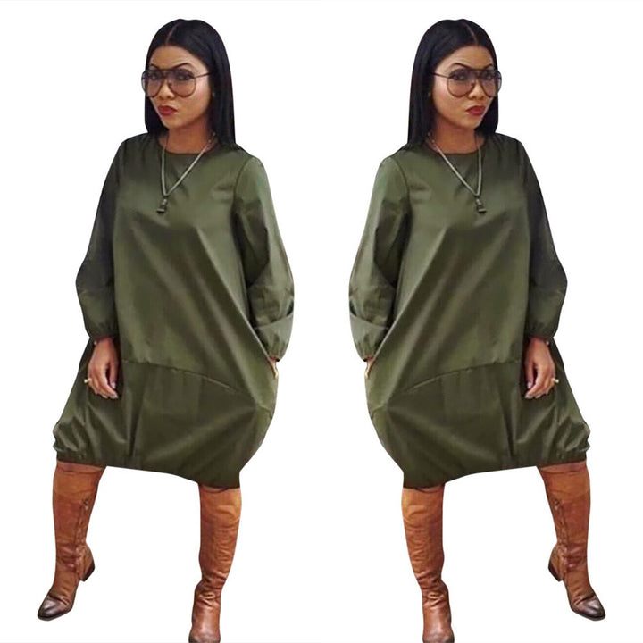 Dame Stilfuld oversized Kjole med afslappede Ærmer Stilla