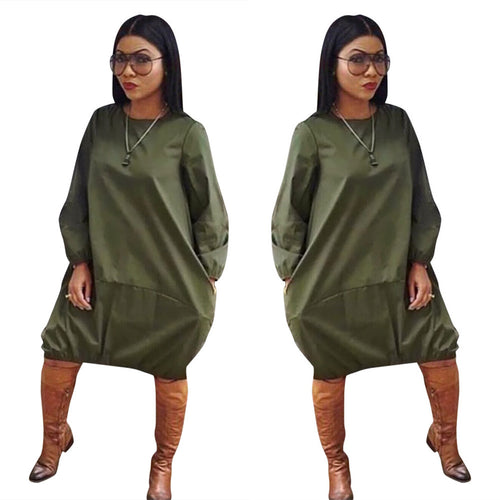 Dame Stilfuld oversized Kjole med afslappede Ærmer Stilla