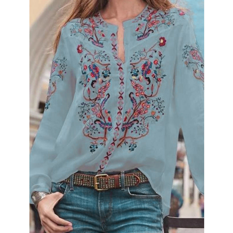 Dame Broderet Bohemian Bluse Stilla