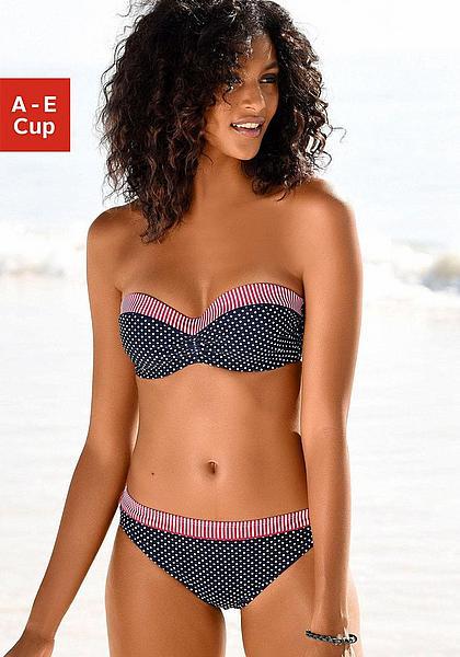 Dame bandeau-bikini med polstret top og vendbart trusser Skovae