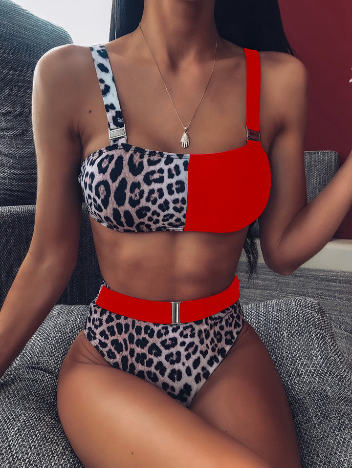 Dame Trendy Leo-mønster Bikini Skovae