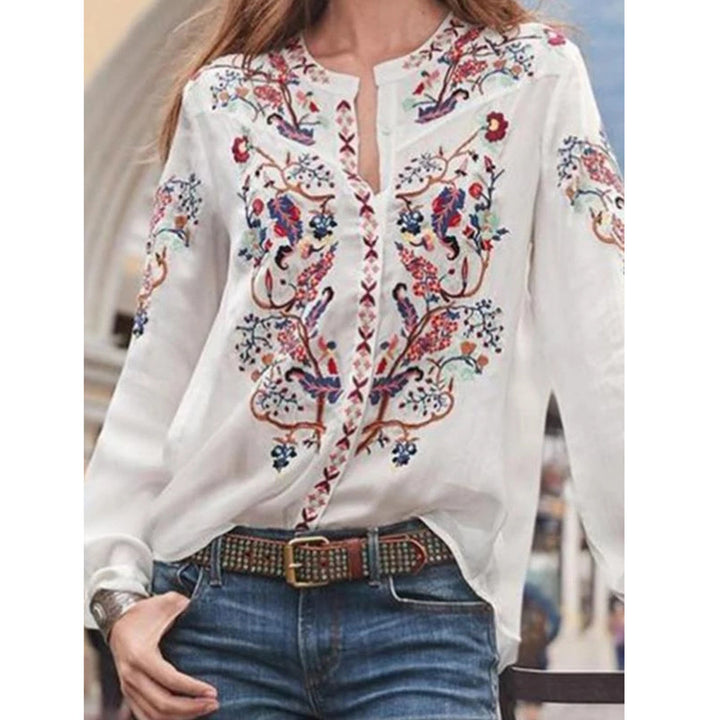 Dame Broderet Bohemian Bluse Stilla