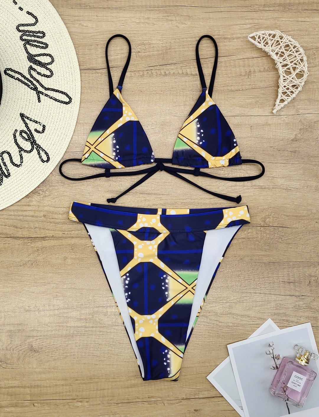 Damer Bikini-sæt med transparent Kaftan-overlay Stilla