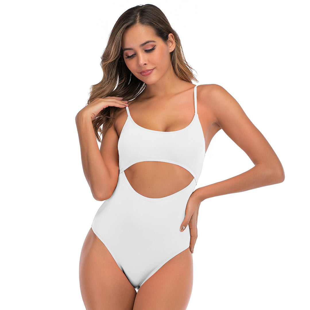 Dame Én-delt Badedragt med åben Cut-Out-design og justerbare Spaghetti-stropper Stilla