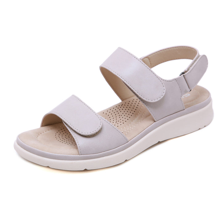 Dame mode velourslæder-sandaler med justerbare velcro-lukninger og anatomisk fodseng Stilla