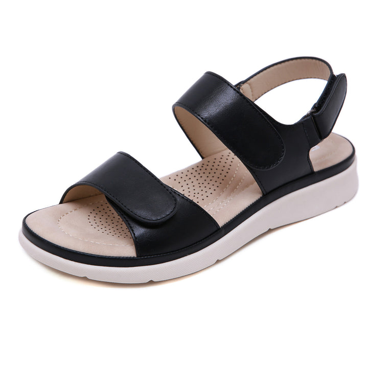 Dame mode velourslæder-sandaler med justerbare velcro-lukninger og anatomisk fodseng Stilla