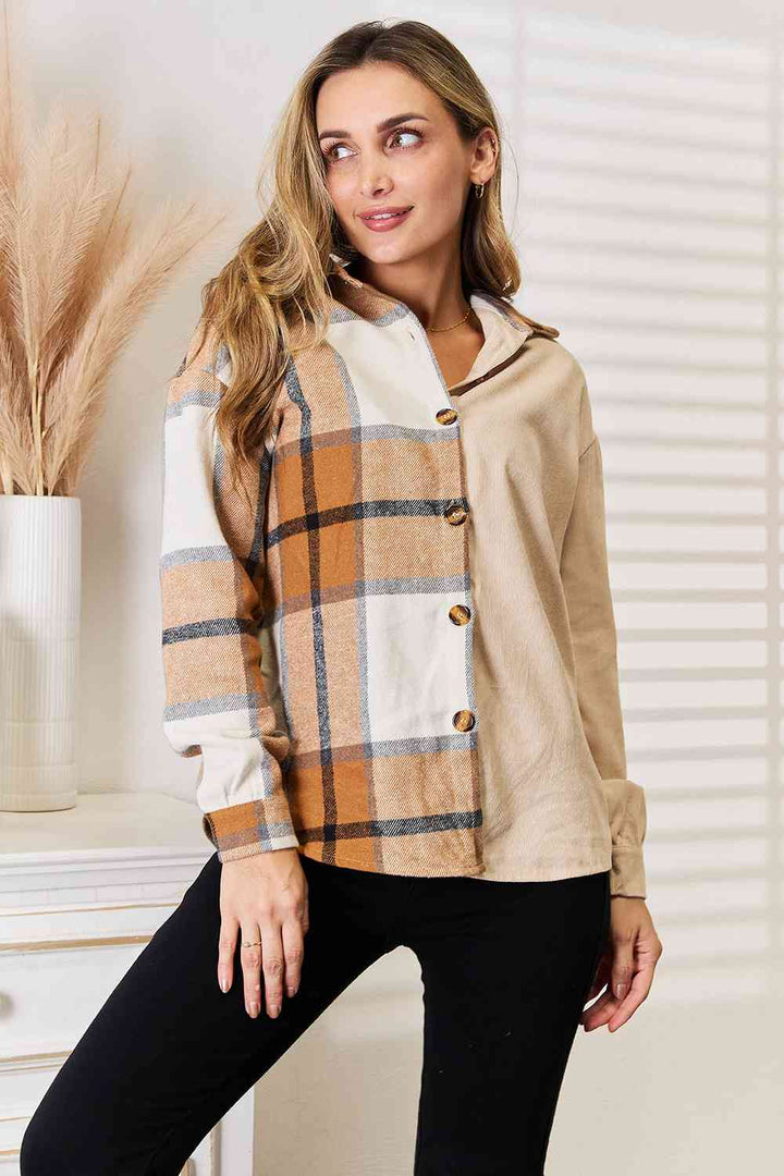 Stilla | Take Plaid Print Dropped Shoulder Shirt