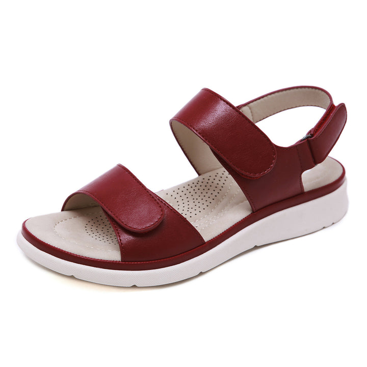 Dame mode velourslæder-sandaler med justerbare velcro-lukninger og anatomisk fodseng Stilla