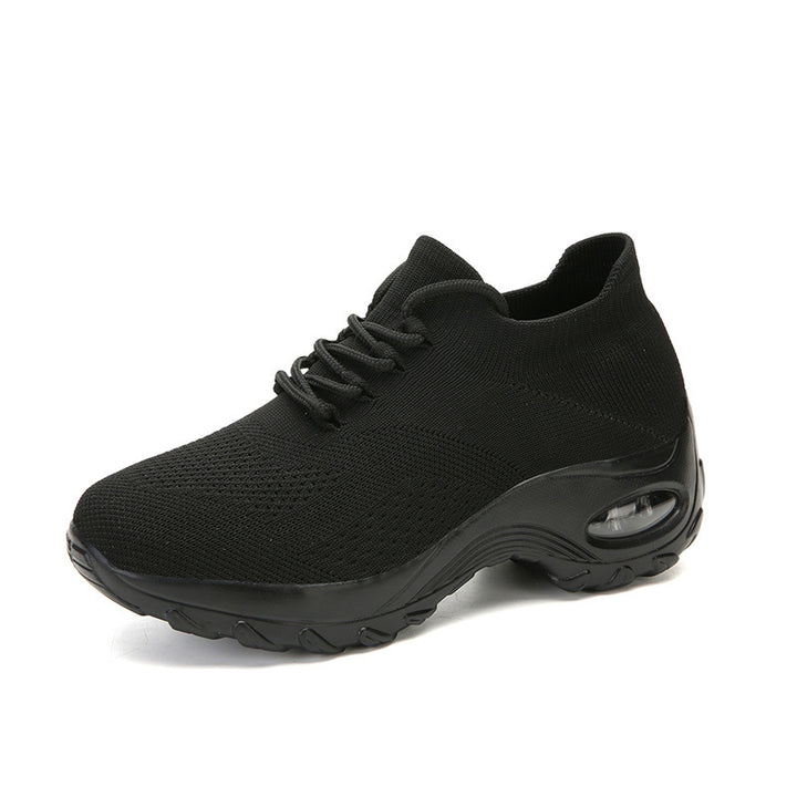 Dame nan strikket sokket sneakers med luftkudefodseng og elastisk strikoverdel Skovae