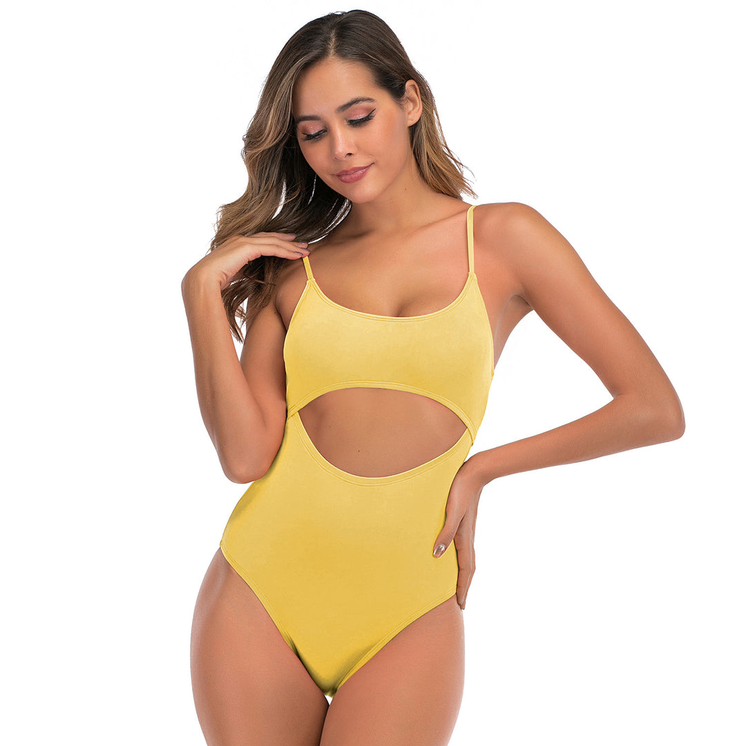 Dame Én-delt Badedragt med åben Cut-Out-design og justerbare Spaghetti-stropper Stilla