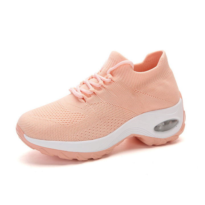 Dame nan strikket sokket sneakers med luftkudefodseng og elastisk strikoverdel Skovae