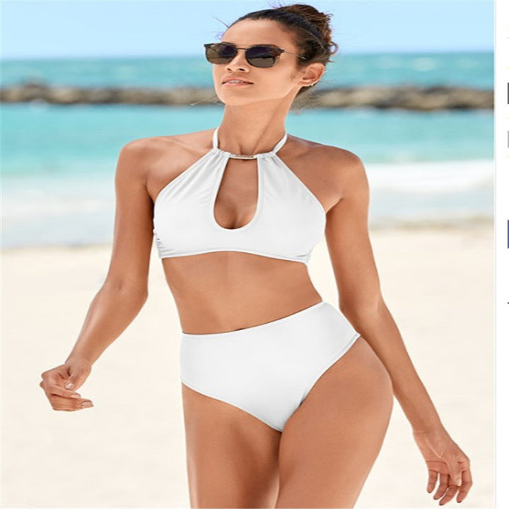 Dame Højskåret Bikini med elegant Halter-design Skovae
