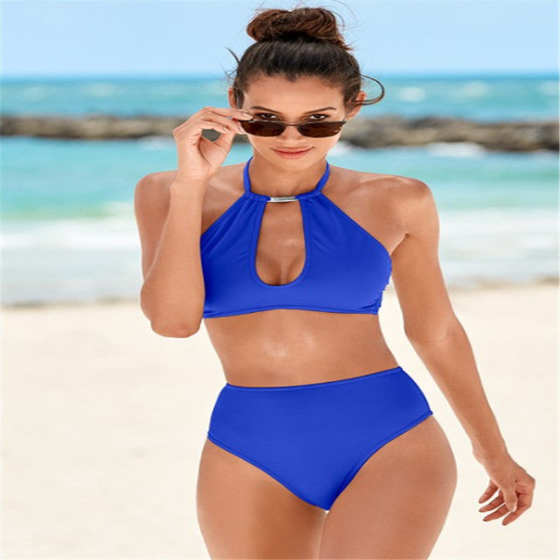 Dame Højskåret Bikini med elegant Halter-design Skovae