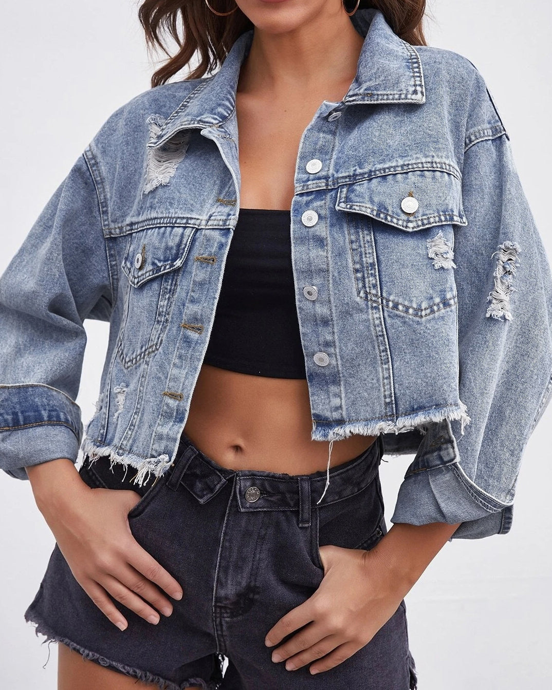 Stilla | Denim Kortjakke