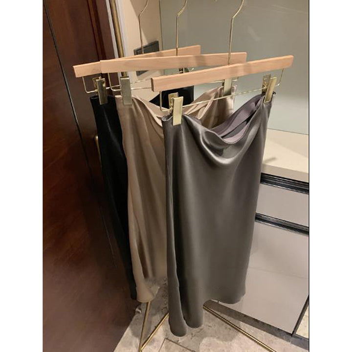 Damer elegant Midi-nederdel i blank satin Stilla