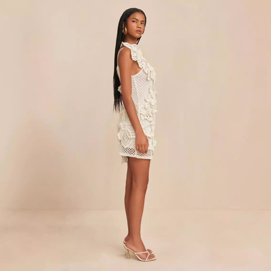 Stilla | Fashion Hængende Hals 3D Ferie Stil Blomsterkjole