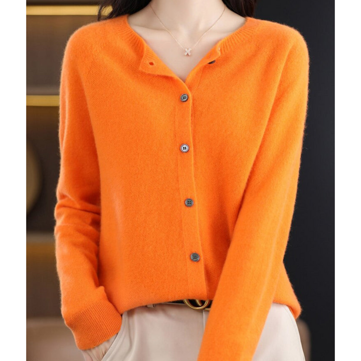 Stilla | Kvinders merinould cardigan O-hals