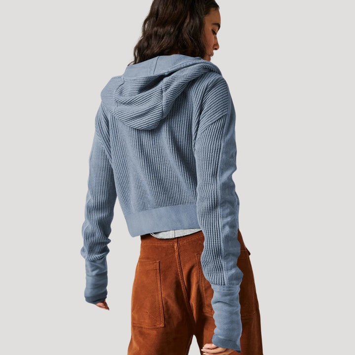Stilla | Vaffelstrik Zip up Hættetrøje