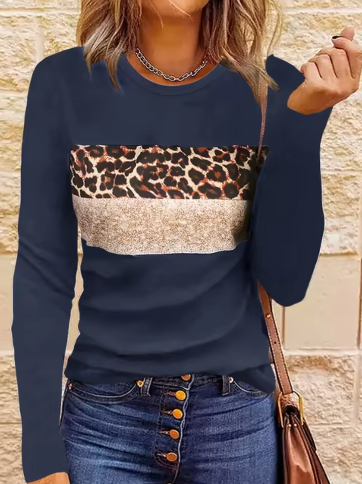Stilla | Langærmet T-shirt med leopardtryk
