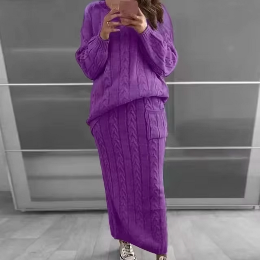 Stilla | Elegant Sæt Bestående Af En Strikpullover og En Nederdel