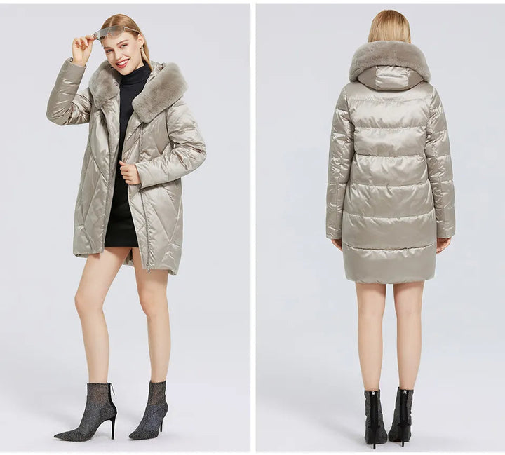 Stilla | Elegant og Trendy Kvalitetsfrakke Med Kuns pels Til Damer