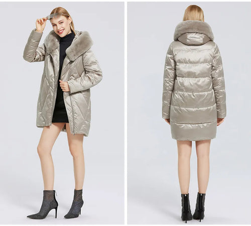 Stilla | Elegant og Trendy Kvalitetsfrakke Med Kuns pels Til Damer