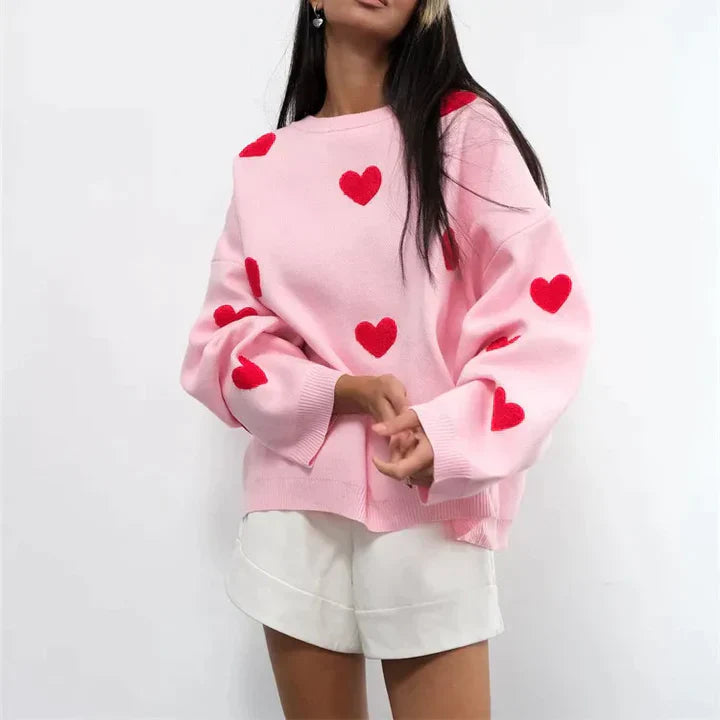 Stilla | Pullover med strikket hjerte
